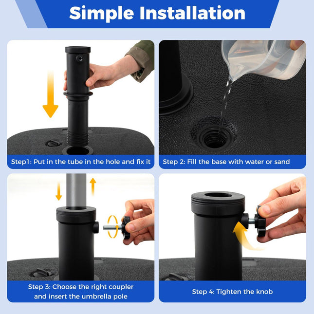 Fillable Umbrella Base 22L/25kg for 33-48mm Poles