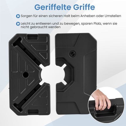 Fillable Umbrella Base, 2-Piece, HDPE, 89x89 cm, Black