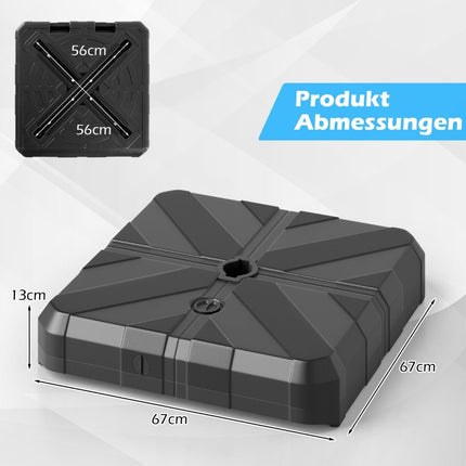 Fillable Umbrella Base, 45L/60kg, HDPE, Fits 38-48mm Poles