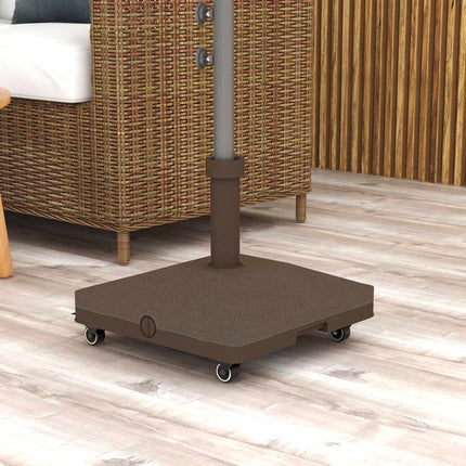 Fillable Umbrella Base with Wheels, 22-38mm, Brown