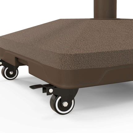 Fillable Umbrella Base with Wheels, 22-38mm, Brown