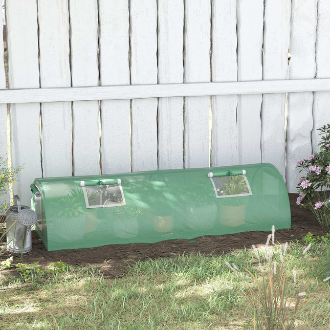 Mini tunnel greenhouse, UV resistant PE film, with mesh window