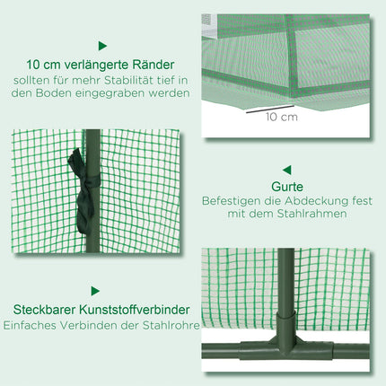 Mini tunnel greenhouse, UV resistant PE film, mesh window