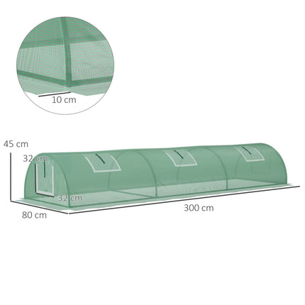 Mini tunnel greenhouse, UV resistant PE film, mesh window