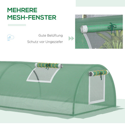 Mini tunnel greenhouse, UV resistant PE film, mesh window