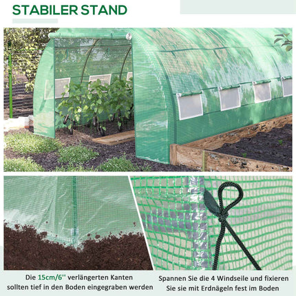 Greenhouse Polytunnel - Walk-In, UV Protected, 3.97x3x2M