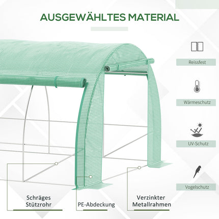 Greenhouse Polytunnel - Walk-In, UV Protected, 3.97x3x2M