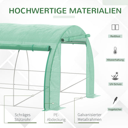 Greenhouse polytunnel 6x3x2M, UV protection, Walk-In Design