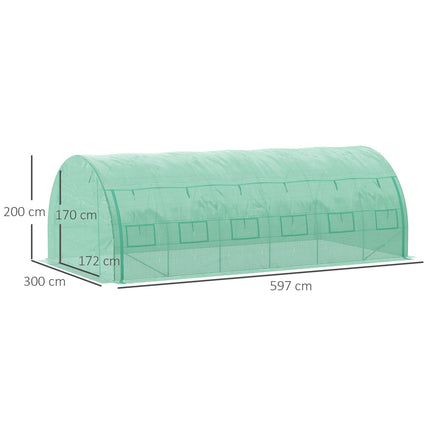 Greenhouse polytunnel 6x3x2M, UV protection, Walk-In Design