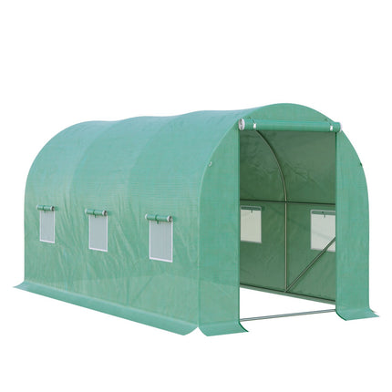 Greenhouse tunnel with 6 mesh windows - 395x195x190 cm