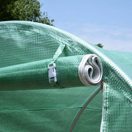 Greenhouse tunnel with 6 mesh windows - 395x195x190 cm