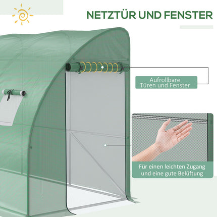 Tomato greenhouse with UV protection, roller doors, 300x150x197 cm