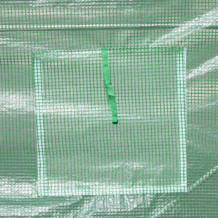 Greenhouse polytunnel with window, green, 5x2x2.1m