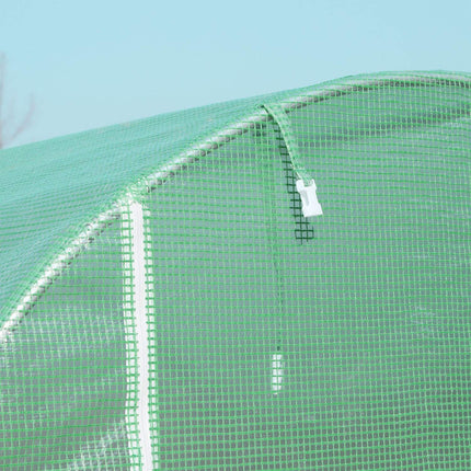 Greenhouse polytunnel with window, green, 5x2x2.1m