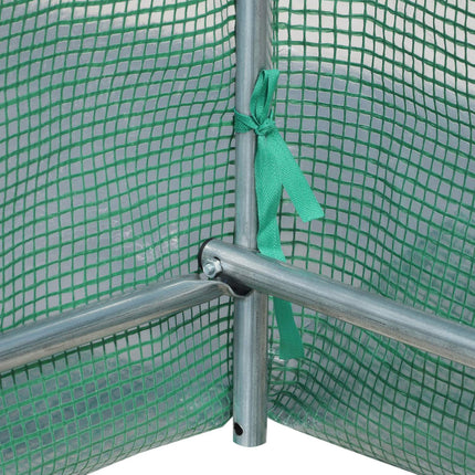 Greenhouse polytunnel with window, green, 5x2x2.1m