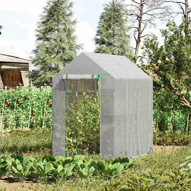 Walk-in greenhouse with 4 shelves, PE cover, 120x186x190 cm