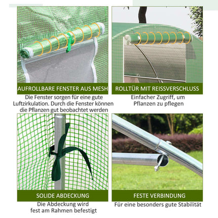 Walk-In Film Greenhouse 6x3m, Frost protection, Steel frame