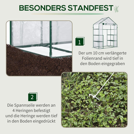 Walk-In tomato greenhouse, 6 shelves, 142x73x195cm
