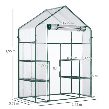 Walk-In tomato greenhouse, 6 shelves, 142x73x195cm