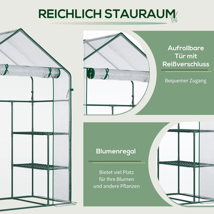 Walk-In tomato greenhouse, 6 shelves, 142x73x195cm