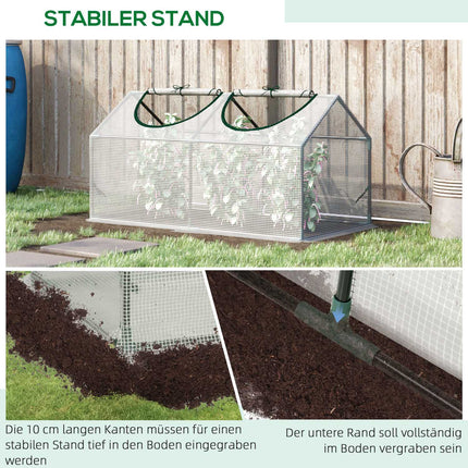 Greenhouse with window - 120x60x60 cm, White PE Cold frame