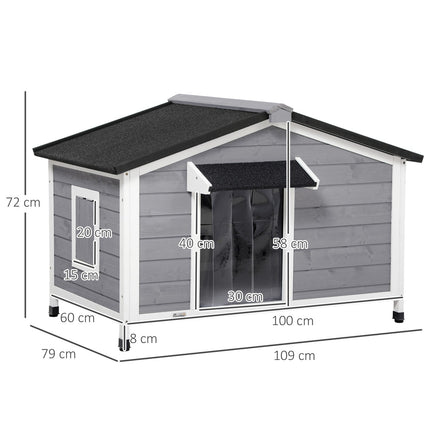 Fir Wood Dog House, weather resistant with removable floor