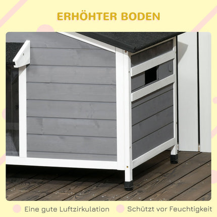 Fir Wood Dog House, weather resistant with removable floor