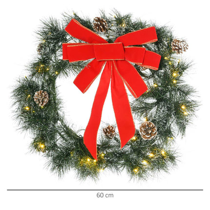 Christmas tree wreath, 60cm, green, hanging eyelet