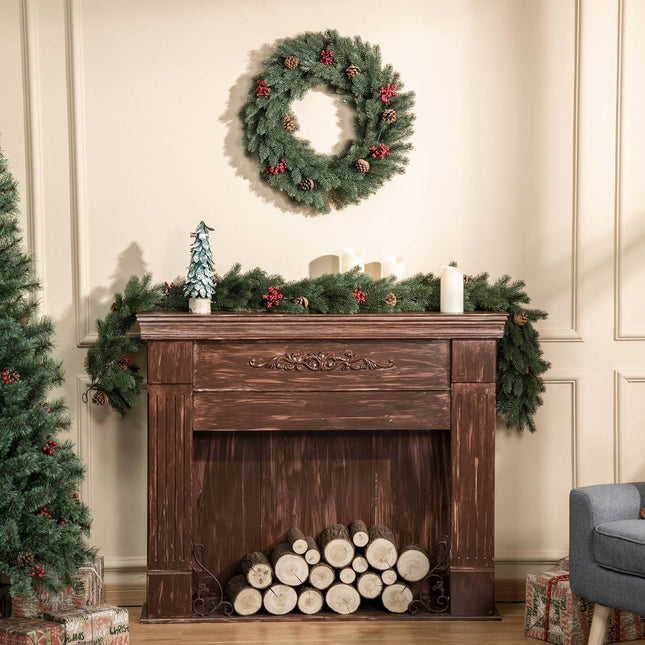 Christmas tree door wreath - 60 cm, green with hanging loop