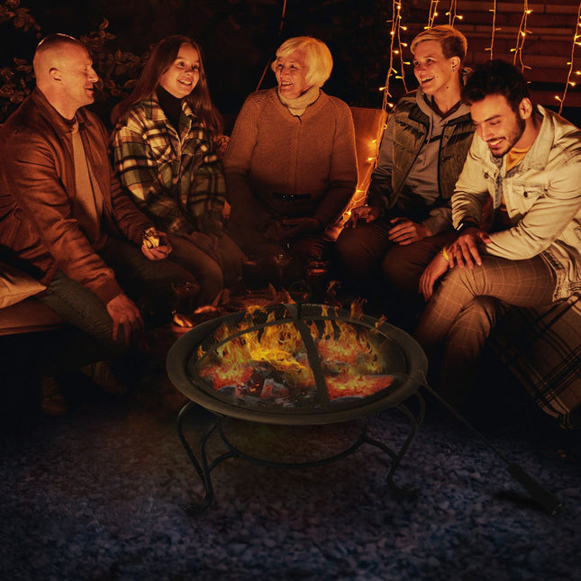 Fire bowl Fire pit with spark protection, metal, 70.5x40 cm