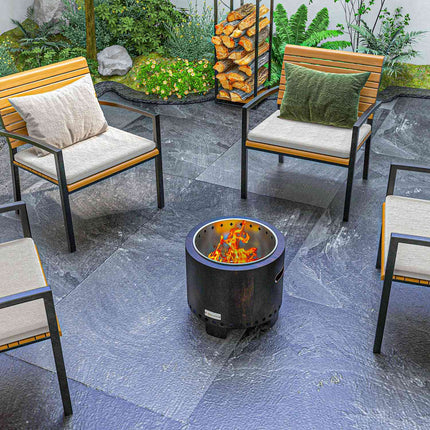 Smokeless fire bowl, Ø45 Cm, metal hearth for garden/camping
