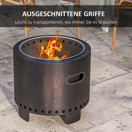 Smokeless fire bowl, Ø45 Cm, metal hearth for garden/camping