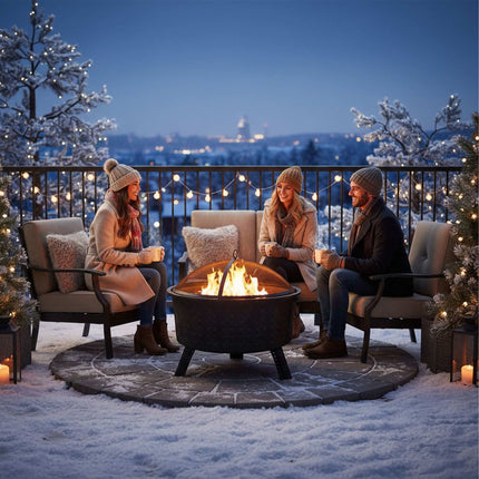 Fire Bowl with Grill Grate – Outdoor Cooking & Safety