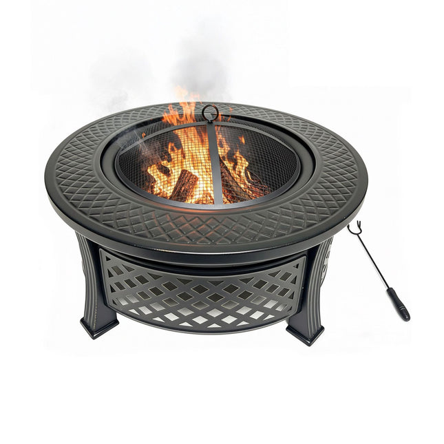 Fire Bowl with Grill and Spark Guard, Steel