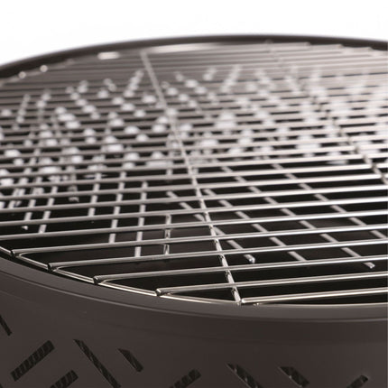 Fire Bowl with Lid & Grill – Black, Garden Use