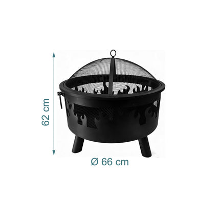 Fire Bowl with Spark Guard – Powder-Coated Steel