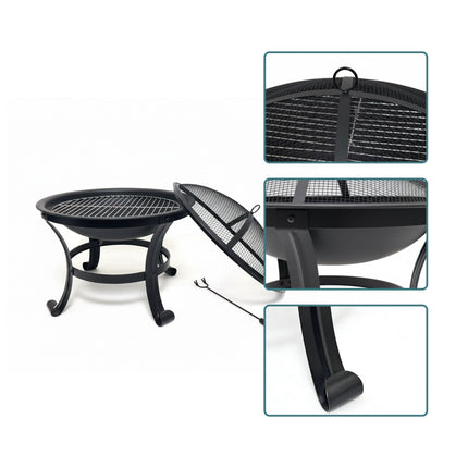 Fire Bowl with Spark Guard and Grill Rack