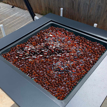Fire Pit Glass Beads, Amber, 10 lb, 3/4-Inch