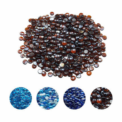 Fire Pit Glass Beads, Amber, 10 lb, 3/4-Inch