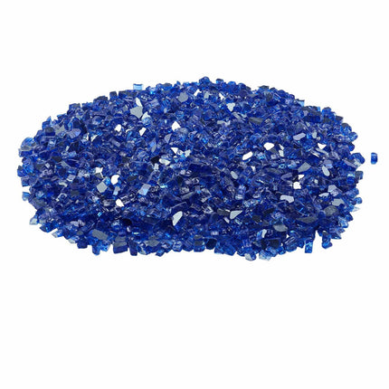 Fire Pit Glass, Cobalt Blue, 10 lb, 1/2 in Reflective