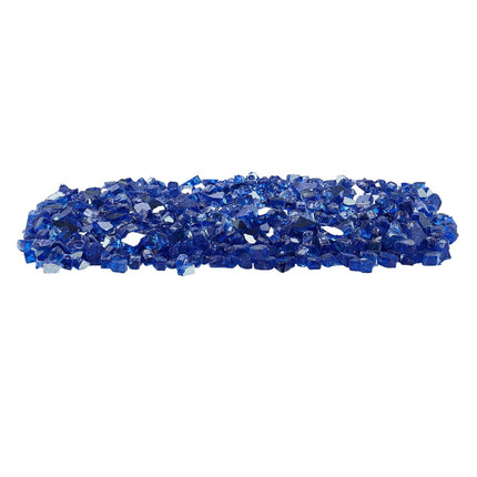 Fire Pit Glass, Cobalt Blue, 10 lb, 1/2 in Reflective
