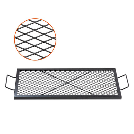 Fire Pit Grill Grate, 32 x 15 In Steel, Handle