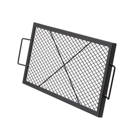 Fire Pit Grill Grate, 32 x 15 In Steel, Handle