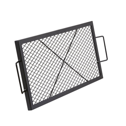 Fire Pit Grill Grate, 32 x 15 In Steel, Handle