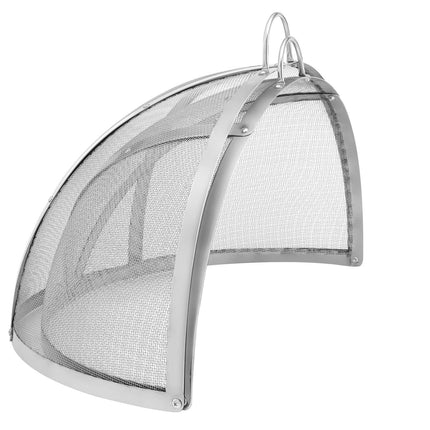 Fire Pit Spark Screen Lid, 30 Inch Stainless Steel, Handles