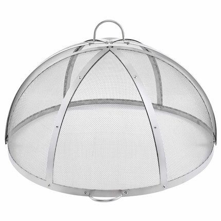 Fire Pit Spark Screen Lid, 30 Inch Stainless Steel, Handles