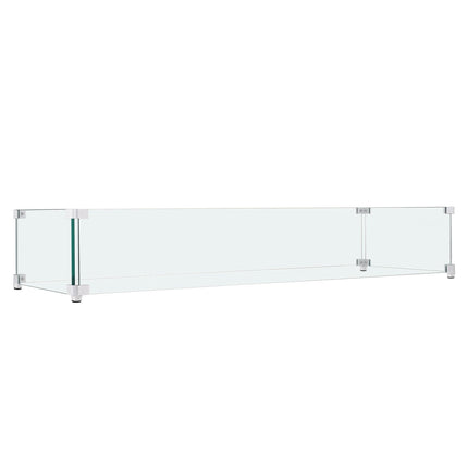 Fire Pit Wind Guard, 38 x 10.5 x 6 in Tempered Glass