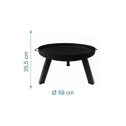 Fire Pit with Poker, Steel Bowl for Outdoor Use