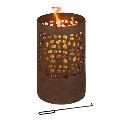 Fire barrel with spark protection