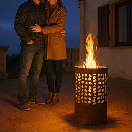 Fire barrel with spark protection